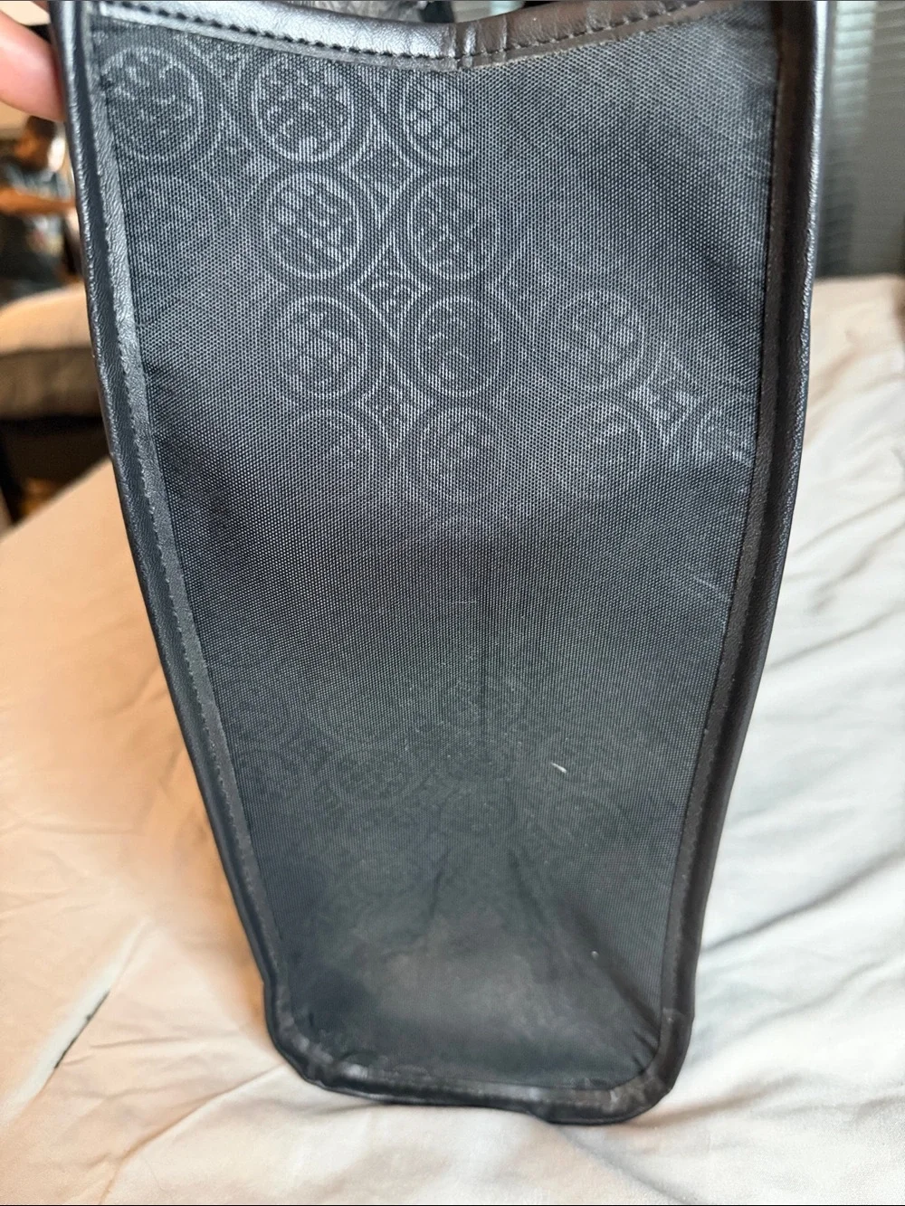 Nine West. Black Tote Bag with Gold Accents